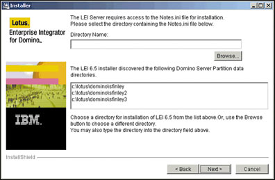 Browsing to a Domino directory