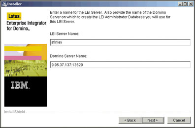 Specifying the LEI server name