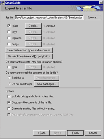 Export to jar file