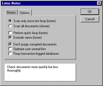 Options tab