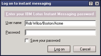 Instant Messaging log in