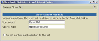 Block-Sender Mail Rule