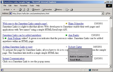 Sample page with offline name