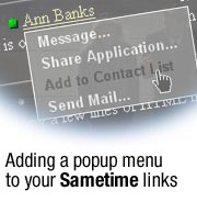 Adding a popup menu to your Sametime links