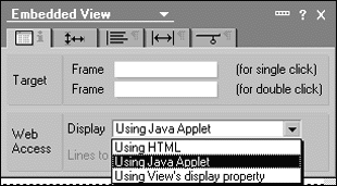 Embedded view properties