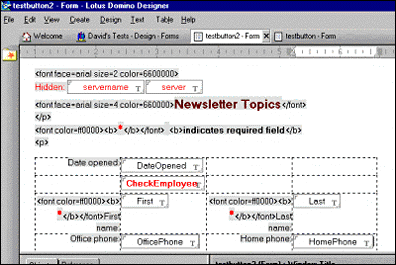 Form for validation