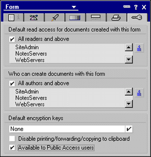 Form security properties