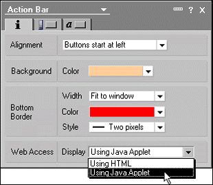 Action Bar properties