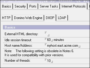Host name/Address field on DIIOP tab