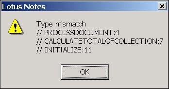 Type mismatch error box