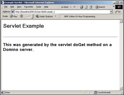 Servlet results in the browser