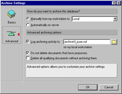 Advanced Archive Settings