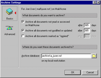 Archive Settings