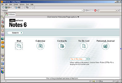 Notes 6 Welcome screen