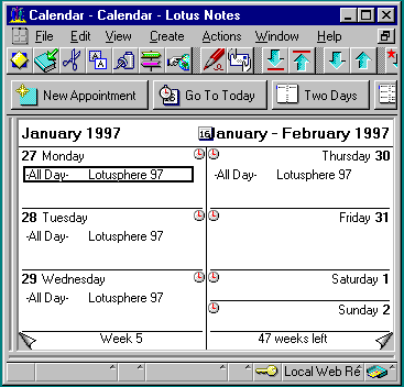 A Calendar view