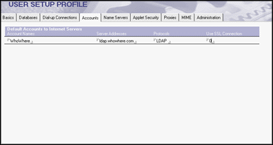 User Setup Profile - Internet Accounts