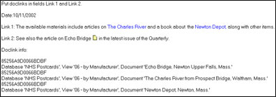 Extract Doclink Info document after running the agent