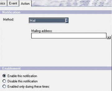 Action tab