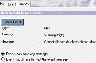 Event tab