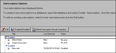 Subscription Options