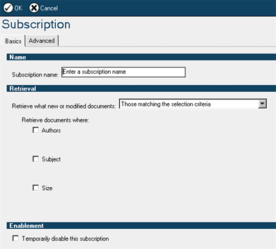Default subscription form