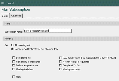 Mail subscription form
