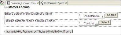 Customer Lookup form