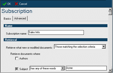 Database Subscription