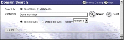 Domain Search dialog