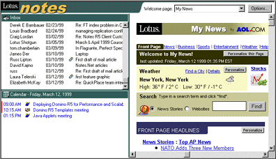 "My News" Welcome page