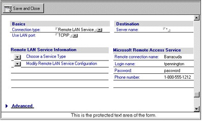 Remote LAN Server Connection document