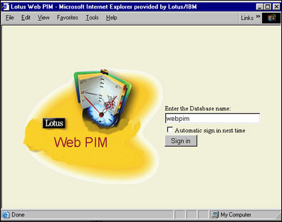 WebCal Login page