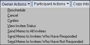 Owner Actions menu