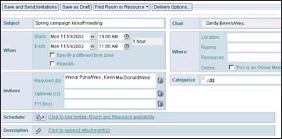 Calendar form