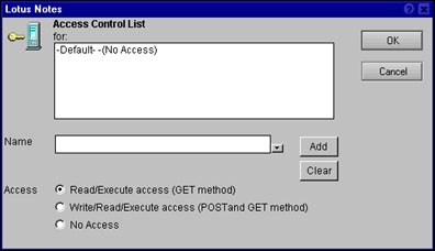 ACL dialog box