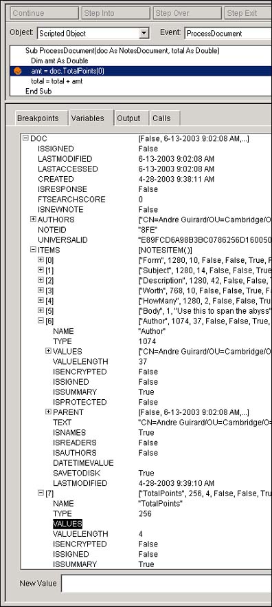 Field Value error example