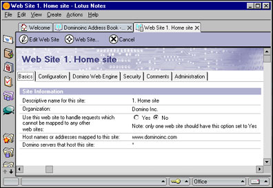 Web site document
