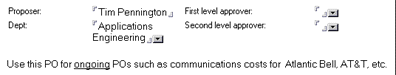 purchase order form approvals