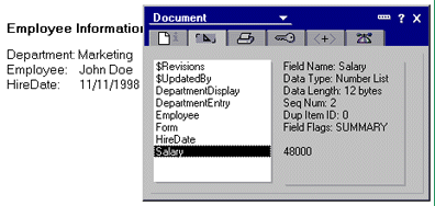 Salary field value exposed