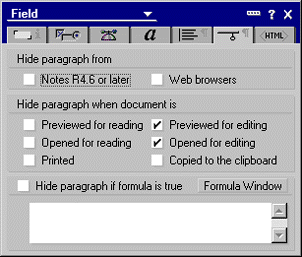 Options for hide for edit mode