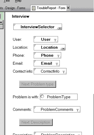 Subtopic fields in the form