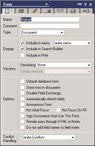 Form Properties box - Automatically refresh fields option