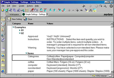 Setting documents for advanced order form