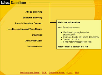 Sametime home page