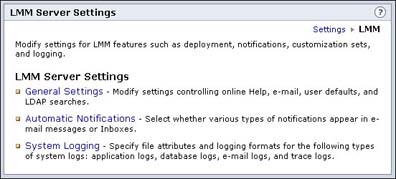 LMM Server Settings