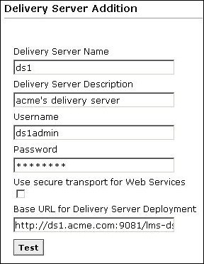 Delivery Server Addition
