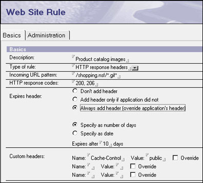 Setting a custom Cache-Control header