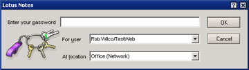 Login dialog box