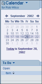 Calendar mini-view