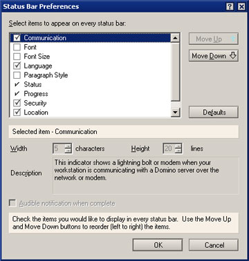 Status Bar Preferences